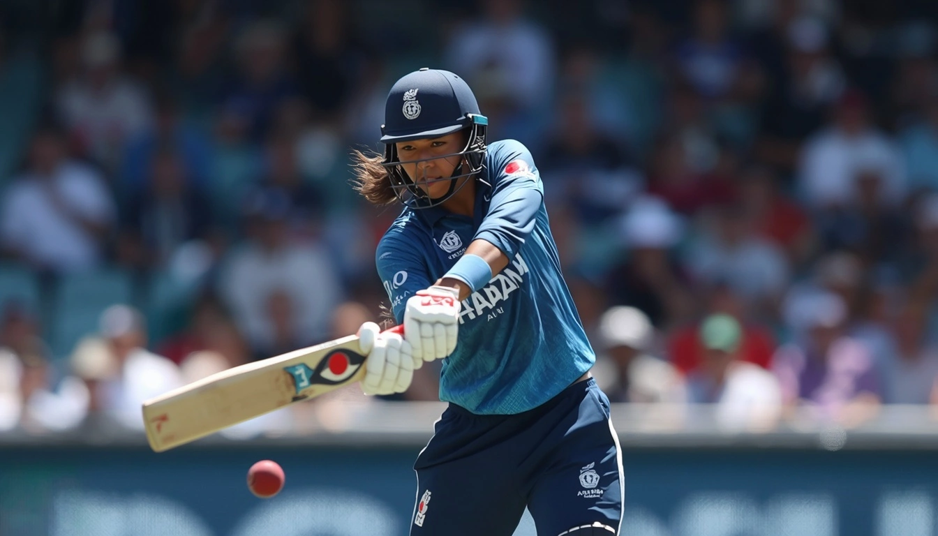 Japan national cricket team captain Kendel Kadowaki-Fleming batting during an international Japan vs India T20I match