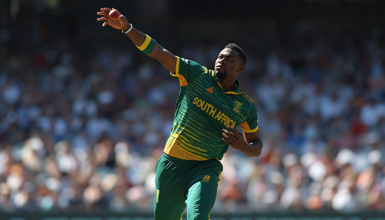 South Africa vs Australia ODI series fast bowler Lungi Ngidi during a international match before sustaining a hamstring injury