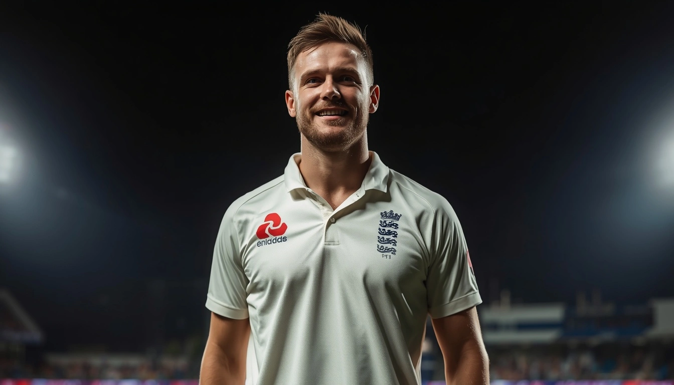 Official portrait of England fast bowler celebrating Mark Wood Retirement from international cricket
