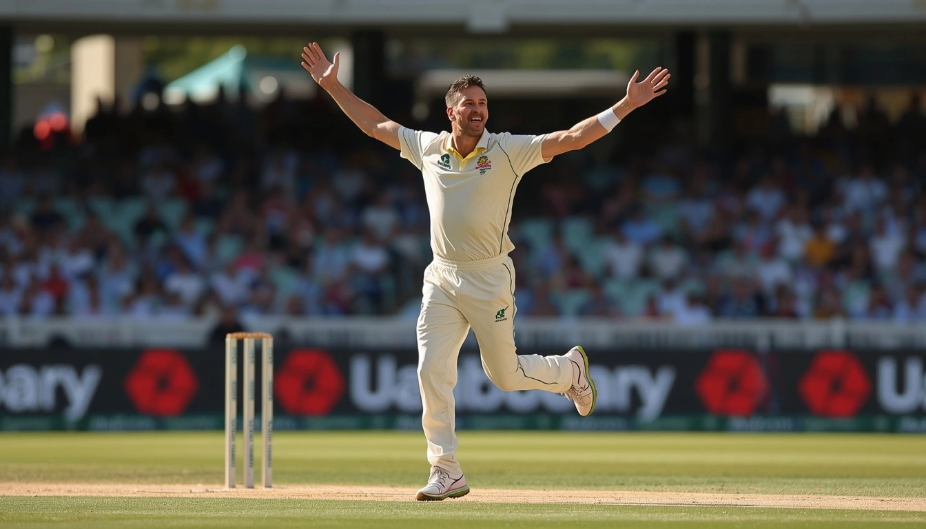 Australian fast bowler Scott Boland Test squad South Africa selection celebrating a wicket on the field