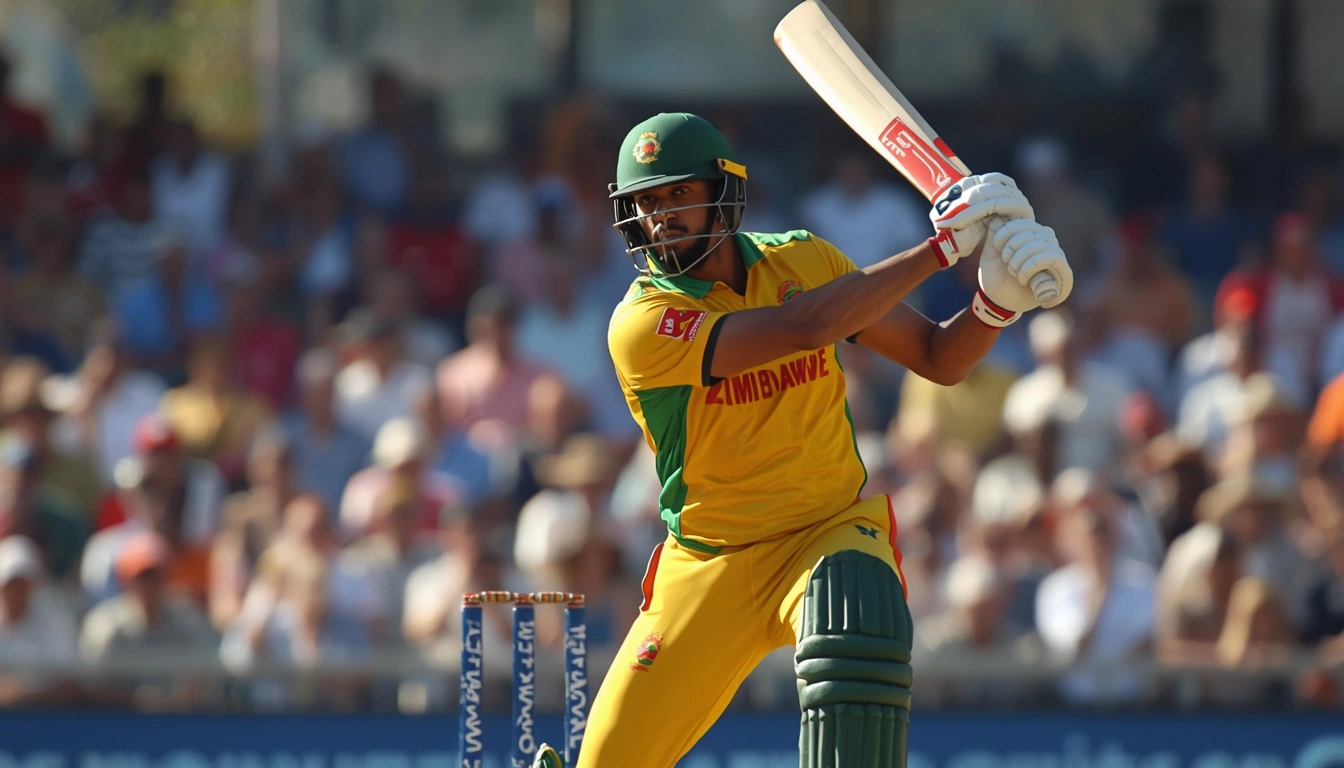Sikandar Raza preparing to bat for Zimbabwe in the Zimbabwe vs Australia ODI series