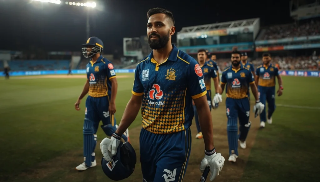Sri Lanka cricket team on the field preparing for the Sri Lanka vs India Asian Games semi-final clash.