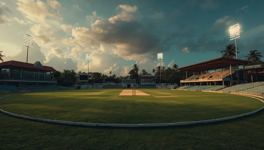 Empty Caribbean stadium following West Indies players pay cut and 2 major domestic tournament suspensions